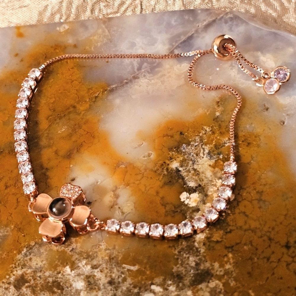 NEW "I Love You" Rose Gold Plated Adjustable Bracelet B1P12